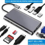 TYPE-C TO HDTV 11 IN 1 (LAN+ TYPE-C +SD CARD + USB*4 + AUDIO+ HDTV+ VGA) - Image 2