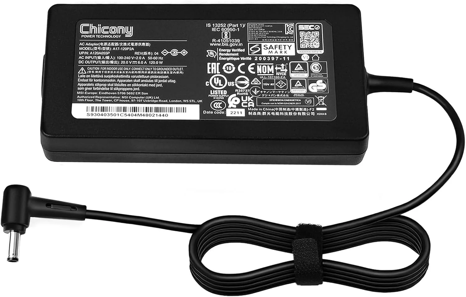 61ESj4bZV8L._AC_SL1500_ CHARGER MSI ORIGINAL 20V 9A 4.5*3.0 - Image 1